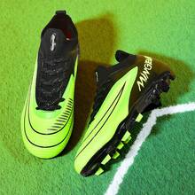 1 Pair Adult Student Unisex High-Top Outdoor Soccer Cleats, Professional Sports Shoes For Team Competition, Large Size Non-Slip Durable AG/FG Spikes For Natural Grass, Soft Ground, Leather Football Training Shoes With Laces, Lightweight High-Performance Anti-Slip Design, Top-Grade Soccer Boots, Factory Direct - Black and Green - View 4