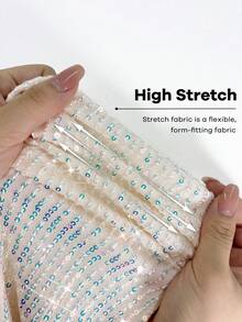 女款香檳金領結水鑽裝飾上衣，基礎無袖上衣，彈性性感無袖套裝，約會/派對/夜店/街頭穿搭，情人節/生日穿搭，聖誕節/萬聖節造型，春夏秋冬商務休閒穿著，演唱會風格 - 杏色 - 查看 5