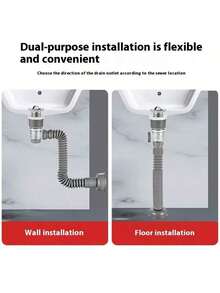 Universal Odor-Proof Expandable Drain Kit - Flexible P-Trap + Sink Drain Pipe - Multicolor - View 2