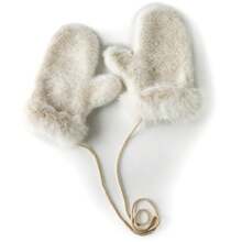 Furry Gloves Winter Korean Version Cute Versatile Plush Warm Gloves Solid Color Mink Fur Mittens - 橘色 - 查看 6