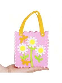 12pcs Cute Cartoon Felt Handbag DIY Kit, Suitable For Girls Creative Handmade Bags, Children's Party Gifts, Creative Handmade Fun Expression, Also Helpful For Developing Fine Motor Skills - Multicolor - View 4