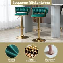 Former SKU: W1880109438, Same 360° Set Of 2 Swivel Bar Stools, Handcrafted Backrest, One-Button Height Adjustable Bar Stools, Super Soft Padded Kitchen Dining Chair, Kitchen Island