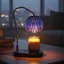 1个紫色玻璃电蜡烛加热器，带调光器和定时器，适用于融化蜡烛，是圣诞节、世界文化日、感恩节、生日、晋升、乔迁之喜等场合送给妈妈和女性的完美礼物。 - 美規A型插(110-127V) - 查看 3