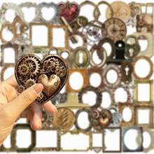 复古相框贴纸 笔记本电脑手册 手机壳装饰贴纸 PET材质装饰纸贴纸 - 彩色 - 查看 3