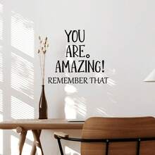 1 pieza Vinilo duradero con autoadhesivo - Impresión de cita inspiradora - Fácil de instalar, adecuado para dormitorio, entrada, sala de estar, porche - Transforma la decoración de tu hogar - Multicolor - Ver 2