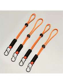 (4 Pieces Per Pack) Woven 24cm Umbrella Rope Keychain Zinc Alloy S-Shaped Mountaineering Buckle - Multicolor - View 5