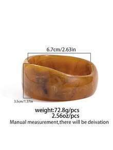 1pc Bohemian Geometric Exaggerated Arc Smooth Resin Bracelet, Luxurious Charm, Suitable For Vacation, Party, Casual, Street Style, Wedding, Anniversary, Unisex Gift - Bracelet - View 10
