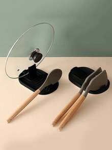 2pcs Modern Compact Pot Lid Holder, Heat-Resistant Kitchen Storage Small Tool, Smooth Edges, Non-Slip Bottom, Suitable For Stove, Can Hold Cooking Spoons, Spatulas, Pot Lids And Utensils, Fashionable Space-Saving, Ideal Accessory For Home Kitchen - Multicolor - View 4