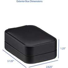 XZGB ALLURE - Rich Leatherette T-Style Earring Box Premium Black Luxury Diamond T-Style Earring Case Soft Velvet Interior. Matching Black Interior Leather For Proposals Engagement Wedding Anniversary - 黑色 - 查看 4