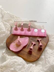 亚克力极光彩虹色矩形钻石形状美甲展示架，树脂水晶珠水钻复古韩国花朵激光 DIY 家居和户外女士母亲姐妹妻子女友婚礼美甲沙龙美容情人节使用