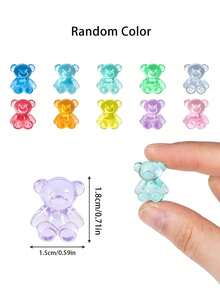 30个迷你树脂熊摆件 - 可爱动物装饰，适用于花瓶/玻璃容器填充、汽车内饰、家居装饰、DIY工艺品和主题派对礼品（颜色随机） - 彩色 - 查看 7