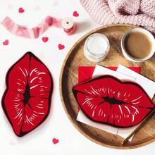 1 pieza/2 piezas Decoración de labios grandes de madera en rojo brillante/rosa suave - Diseño encantador y romántico, tamaño aproximado de 16 x 9 x 1,2 cm, decoración artesanal para el hogar, ideal para la decoración de la mesa/bandeja del Día de San Valentín, decoración para propuestas/fiestas de amor y regalo de aniversario romántico - Multicolor - Ver 9