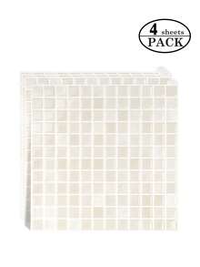 WoStick 10英寸 x 10英寸防水纹理乙烯基DIY壁纸，自粘防溅瓷砖，即撕即贴马赛克瓷砖，适用于家居装饰 - 石紋杏色 - 查看 15