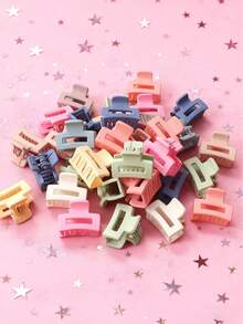 20 piezas de Pinzas para el cabello con garra cuadrada (color aleatorio) Lindos clips para el cabello de dopamina de verano, pasadores, ligas para el cabello, clips para el cabello, adecuados para la escuela, la universidad, las estaciones de otoño e invierno, accesorios esenciales para el cabello para los atuendos de vacaciones de las niñas - Multicolor - Ver 3