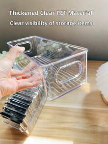 Desk Storage Box, Cosmetic Storage Basket, Jewelry Storage Box, Acrylic Transparent Makeup Tool Organizer, Stationery & Miscellaneous Storage Box, Dorm Organizer, Stackable Shelves,Room Decor - Multicolor - View 5