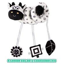 Juguete de espiral de alto contraste blanco y negro para cochecito y asiento de coche para bebés - Juguete de peluche para desarrollo sensorial y actividades en la cuna - Suave y educativo