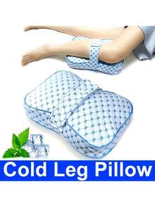 Pregnancy Leg Pillow With Strap For Side Sleeping Knee Support Pillow With Memory Foam & PP Cotton Anti-Injury Foot Pad Pillow Leg Separator Pillow Christmas And New Year Gifts (For Women) - Dusty Blue - View 3