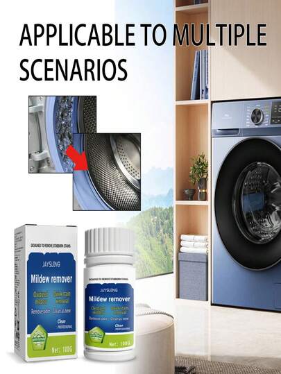 100g/Bottle Mold Remover, Containing Calcium Hypochlorite And Lemon Extract. Can Be Used In Kitchen, Bathroom, Living Room And Any Moldy Area. Instructions: Moisten The Moldy Area With A Warm, Damp Cloth. Step 2: Evenly Wipe The Moldy Area For 2-3 Hours To Remove The Mold.