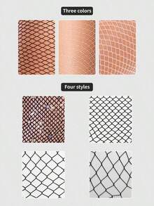 Women's Fashion Rhinestone Crystal Fishnet Socks Tight Pants, Ladies' Sexy High Elasticity Mesh Tights, Suitable For Daily Wear, Home Leisure, Outdoor, Commuting, Rave Parties, And Sexy Occasions, Stockings, Leggings  Fabric    Hollow Out - màu nâu - Xem 4