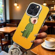 Funda de Teléfono con Estampado de Dinosaurio Amarillo para Niño, para iPhone 14 13 12 11 Pro Max y  Galaxy S23 S22 S21 S20, Opción de Regalo Ideal para Todas las Estaciones - Negro - Ver 6