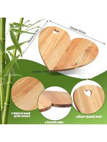 1pc Heart-Shaped Acacia Wood Cutting Board – Food- With Heart Cutouts | Valentine's Day Gift For Her, Thanksgiving/Easter Kitchen Decor & Bread/Cheese Platter - Multicolor - View 3