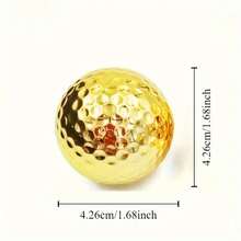 1pc Novelty Gold Plated Durable Rubber Golf Ball, Enhances Distance And Accuracy, High Visibility, Durable And Precise Golf Equipment, Perfect For Practice, Tournaments, Professional Golfers, Golf Accessories, Golf Gifts, Golf Courses, Outdoor Sports, Outdoor Training, Ideal For Men, Personalized Gifts, Valentine's Day Gifts - Multicolor - View 4