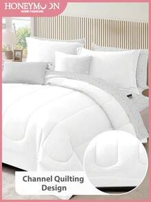 1pc Quilted Comforter, Cloud-Like Comfortable Down Alternative Comforter Suitable For All Sizes (Twin, Full, Queen, King), All Season, Machine Washable, Oeko-Tex Certified, White