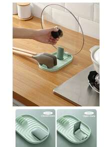 2pcs Modern Compact Pot Lid Holder, Heat-Resistant Kitchen Storage Small Tool, Smooth Edges, Non-Slip Bottom, Suitable For Stove, Can Hold Cooking Spoons, Spatulas, Pot Lids And Utensils, Fashionable Space-Saving, Ideal Accessory For Home Kitchen - Multicolor - View 9