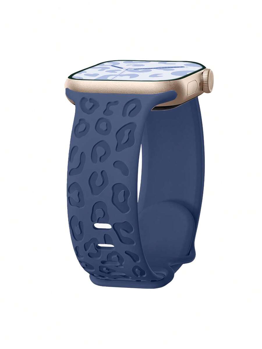 St.siabe حزام مُنقّش متوافق مع مقاسات 45مم، 44مم، 42مم، 41مم، 40مم، 38مم، سلسلة أحزمة سيليكون ناعمة بنمط بوهيمي مزخرف بالأزهار والنمر، متوافق مع S10، 9، 8، 7، 6، 5، 4، 3، 2، 1، SE، جنسي - الأزرق الداكن - مشاهدة 1