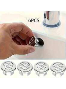 Conjunto de 4 elegantes tampas de ralo para pia com botão decorativo - à prova de vazamentos, fáceis de instalar, para banheiro e cozinha, acessório moderno para pia.