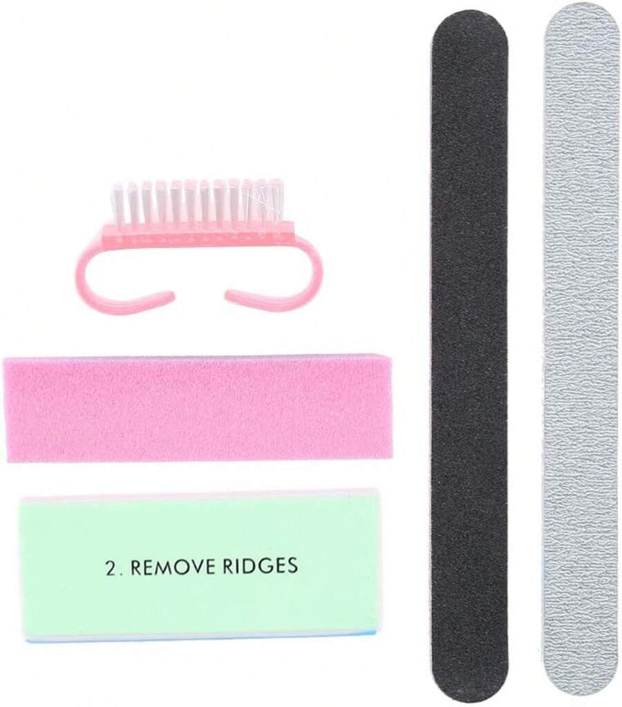 Kit de Manicura Profesional con Lima de Uñas de Doble Cara, Cepillo de Uñas y Línea de Precisión, Herramientas de Pedicura Juego - 1 - Ver 1