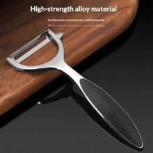 1 件装重型不锈钢蔬菜切碎削皮器 - 多功能工具，握感舒适，使用轻松，是准备水果/沙拉/薯片/香草的理想之选，小巧设计适合小型厨房、旅行包和露营装备，经久耐用且易于维护的厨房小工具