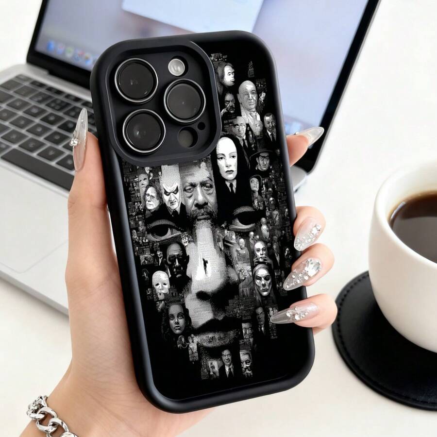 Funda de Teléfono con Diseño de Collage de Retrato en Blanco y Negro para  14 Pro Max  13 Pro  12  Galaxy S23 S22 S21 Protector de Teléfono Funda de Pareja Regalo para Él y Ella Regalo de San Valentín Cumpleaños - Blanco - Ver 1