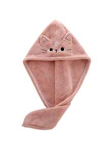 Cască adorabilă pentru prosop de păr cu uscare rapidă - Accesoriu de baie absorbant din poliester moale, potrivit pentru păr lung și creț, fără parfum, culori multiple, utilizare în tot sezonul, eșarfă caldă și ușoară, prosop de păr, înfășurare prosop de păr pentru păr lung negru, accesoriu de păr, accesoriu de baie, design cu pisică de desene animate pentru păr lung și creț, culori multiple, accesoriu de baie | Accesoriu jucăuș de păr - Multicolor - Vizualizare 7