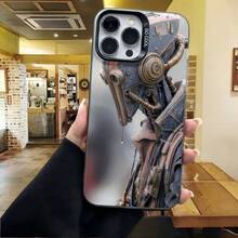 Cubierta de telefono con diseño de robot futurista azul gris oscuro para iPhone 14 Pro Max funda protectora con impresion de mecha y texto SO COOL ideal para uso diario en cafeterias y salas de estar - Blanco - Ver 4