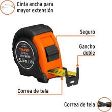 Truper FH-8M, Flexómetro Gripper, contra impacto, 8 m, cinta 25 mm - Flexómetro - Ver 12