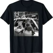 Funny Cat Gang Vinage T-Shirt, Cat Shirt, Funny Graphic Tee, Meme Sweatshirt, Graphic Tee Gift For Men Women And Men | Unisex For All Seasons - 黑色 - 查看 3