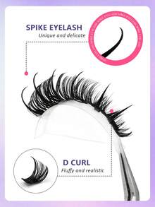 Asiteo 468pcs D Curl Spikes Lash & Bottom Lashes Individuals Eyelash Clusters Thick Fluffy 60D/80D/100D Lash Clusters Kit With Tweezers, Eye Brush, Multi-Style Lash Clusters Spike Lashes DIY Eyelash Extension At Home - D - Xem 4