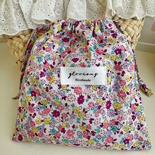 Small Ditsy Floral Drawstring Pouch, Multi-Functional Storage Bag For Home & Travel, Organizer For Miscellaneous Items ,Travel Essential Bag - Multicolor - View 11