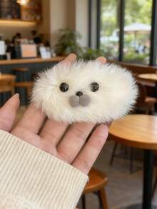 2件装可爱毛绒海豹发饰，适合女孩 - 简约侧边鸭嘴夹，带飘逸刘海，适合日常穿搭 - 彩色 - 查看 4