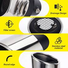 1.5" - 2.1" Stainless Steel Bolt-On Car Exhaust Muffler Tip, Silver