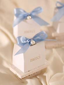 20Pcs Paper Gift Boxes With Golden 'merci' Labels, Including Ribbons And Beads - Perfect For Birthdays, Weddings, Mother's Day, And More - Available In Princess Theme - Multicolor - View 9