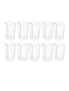 Square Dessert Cups, Plastic High Straight Square Mousse Cups, Cake Cups, Buffet Cups And Salad Cups, Set Of 10/20/50 - Clear - View 9