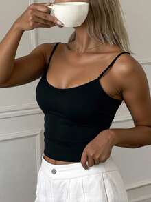Livesso 女士露背修身吊带背心 Y2k 背心 - 黑色 - 查看 3