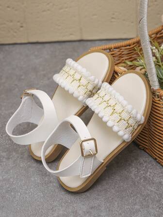 1 Pair Simple Princess Design Flat Sandals, Fashionable & Versatile Summer Essential, Suitable For Gatherings And Vacations
