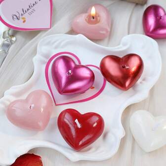 1pc, Heart-Shaped Candles, Aromatherapy Candle, Atmosphere Gift, Home Decoration, Home Ornaments, Birthday Candles,Holiday Gifts,Valentine's Day Wedding Companion Gift Heart Shaped Aromatherapy Candle, Suitable For Home Decoration,Valentine's Day Decorative Candles, Office Ornaments, Wedding Decoration