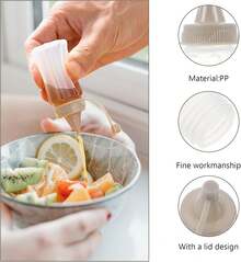 4pcs Portable Seasoning Squeeze Bottle, Mini Translucent Sauce Bottle For Outdoor Camping - Màu Xám nhạt - Xem 5