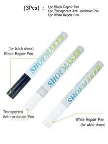1/2/3pcs Convenient Shoe Repair Pens, Anti-Oxidation & Waterproof, Black/White Shoe Color Restorer And Hole Fixer Patch, Suitable For Daily Care Of Precious Shoes, Fit For Casual Shoes/Sneakers/Flats/Canvas Shoes/Sports Shoes