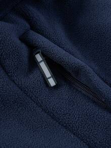 冬季新款户外运动棉质夹克，男士休闲连帽卫衣，加厚外套 - 藍色 - 查看 5