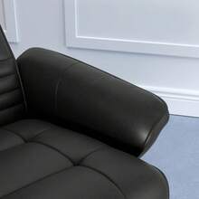 HOMCOM Relaxing Chair With Ottoman, Swivel TV Chair With Reclining Function, TV Chair Supports Up To 150 Kg, Reclining Armchair For Living Room, Bedroom, Microfiber Fabric, Black - 1 - View 4